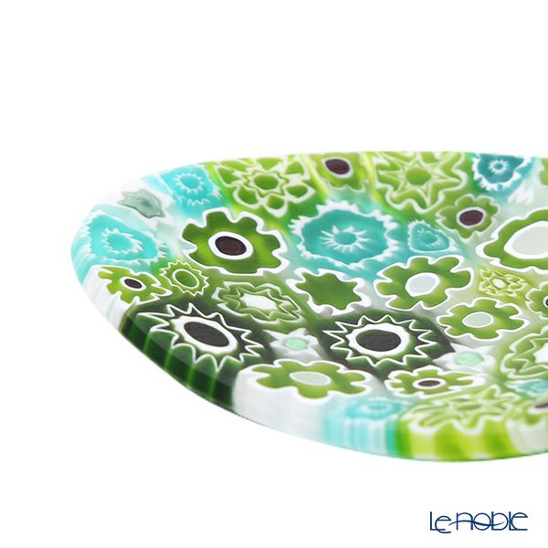 エルコーレモレッティ ミレフィオーリ ミニプレート オーバル 7×5cm グリーン系 G