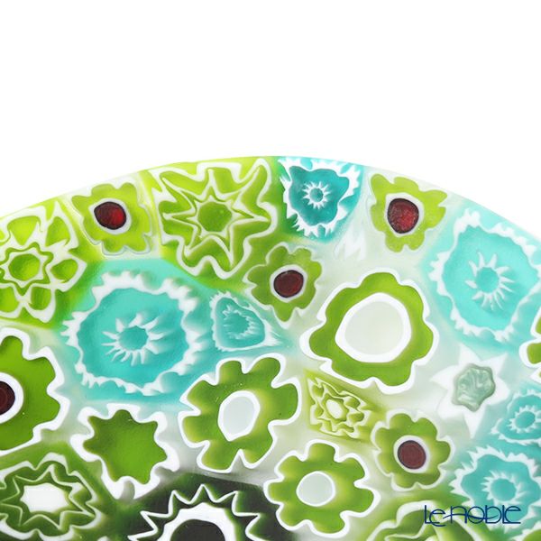 エルコーレモレッティ ミレフィオーリ ミニプレート オーバル 7×5cm グリーン系 G