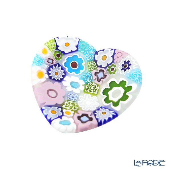 エルコーレモレッティ ミレフィオーリ ミニプレート ハート 7×7cm パステル多彩 200