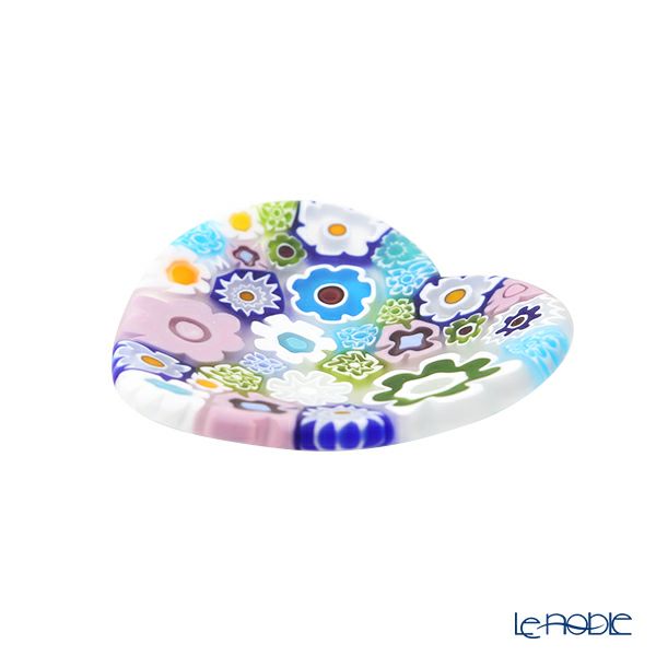 エルコーレモレッティ ミレフィオーリ ミニプレート ハート 7×7cm パステル多彩 200