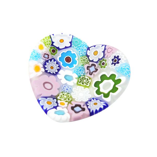 エルコーレモレッティ ミレフィオーリ ミニプレート ハート 7×7cm パステル多彩 200