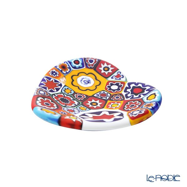 エルコーレモレッティ ミレフィオーリ ミニプレート ハート 7×7cm ゲンショク多彩 100