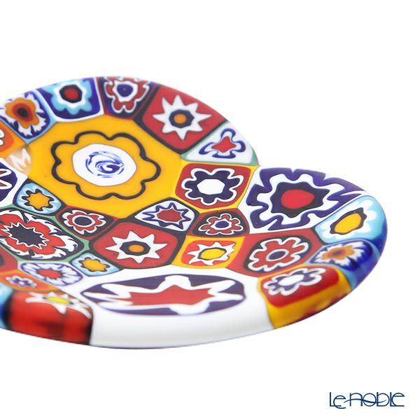 エルコーレモレッティ ミレフィオーリ ミニプレート ハート 7×7cm ゲンショク多彩 100