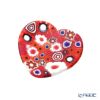 エルコーレモレッティ ミレフィオーリ ミニプレート ハート 7×7cm レッド系 R