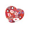 エルコーレモレッティ ミレフィオーリ ミニプレート ハート 7×7cm レッド系 R