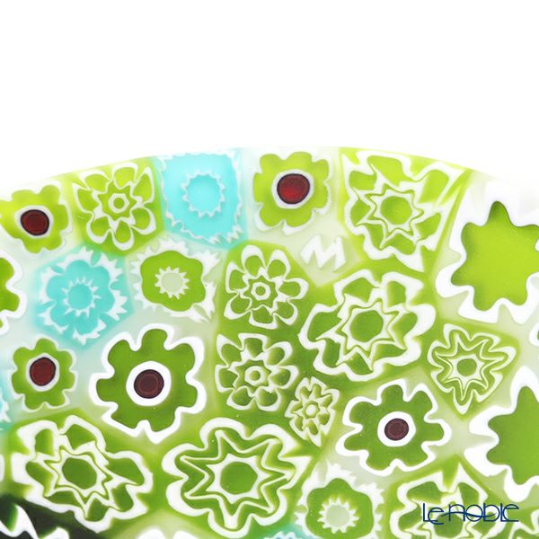 エルコーレモレッティ ミレフィオーリ ミニプレート ハート 7×7cm グリーン系 G