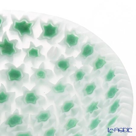 エルコーレモレッティ ミレフィオーリ オーバルプレート 7.5×10.5cm グリーン×ホワイト（68）