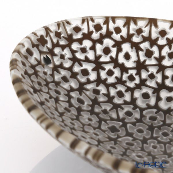 エルコーレモレッティ ミレフィオーリ オーバルプレート 7.5×10.5cm ブラックフラワー（37）