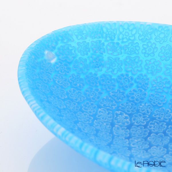 エルコーレモレッティ ミレフィオーリ オーバルプレート 7.5×10.5cm ブルー（49）