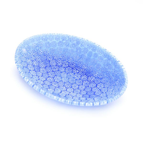 エルコーレモレッティ ミレフィオーリ プレート 7.5×10.5cm マリンブルー 53