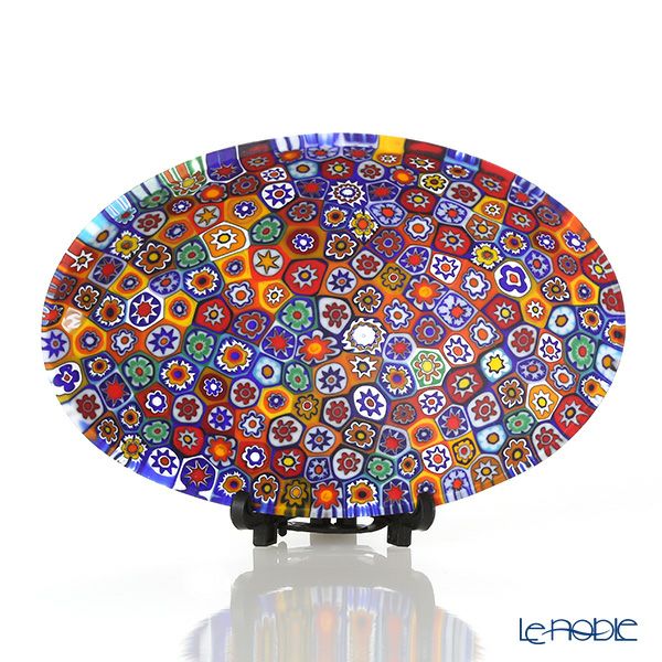 エルコーレモレッティ ミレフィオーリ オーバルプレート 7.5×10.5cm ゲンショク多彩（100）