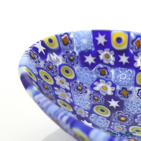 エルコーレモレッティ ミレフィオーリ オーバルプレート 7.5×10.5cm ブルー系（212）