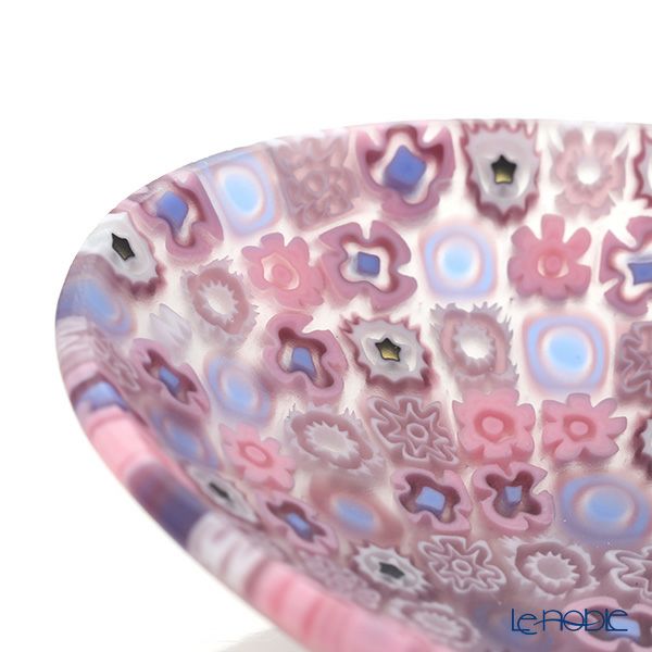 エルコーレモレッティ ミレフィオーリ オーバルプレート 7.5×10.5cm ピンク系（214）