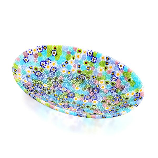 エルコーレモレッティ ミレフィオーリ オーバルプレート 10.5×16.5cm パステル多彩（200）