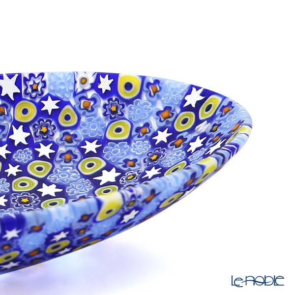 エルコーレモレッティ ミレフィオーリ オーバルプレート 10.5×16.5cm ブルー系 212