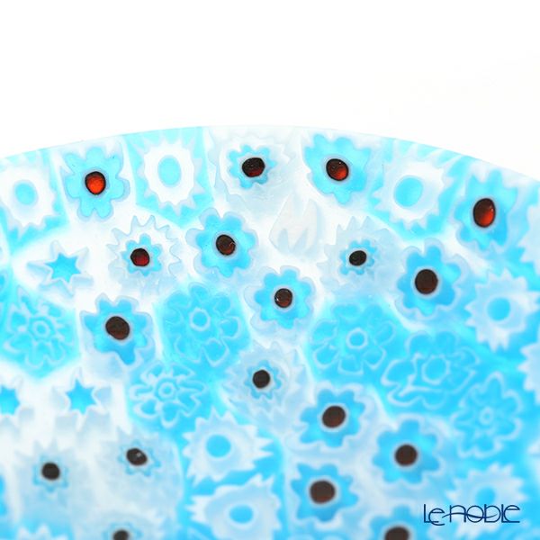 エルコーレモレッティ ミレフィオーリ オーバルプレート 10.5×16.5cm ライトブルー 216