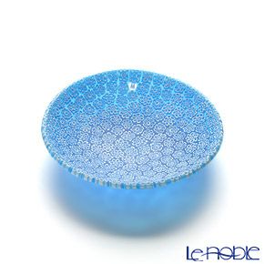 エルコーレモレッティ ミレフィオーリ プレート 8cm ブルー（49）