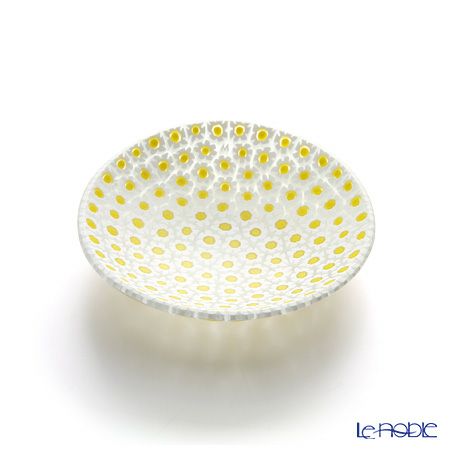 エルコーレモレッティ ミレフィオーリ プレート 8cm イエロー×ホワイト（59）