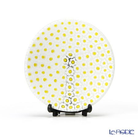 エルコーレモレッティ ミレフィオーリ プレート 8cm イエロー×ホワイト（59）