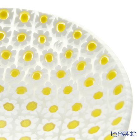 エルコーレモレッティ ミレフィオーリ プレート 8cm イエロー×ホワイト（59）