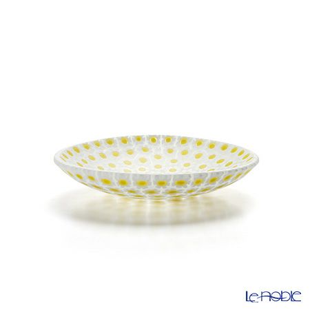 エルコーレモレッティ ミレフィオーリ プレート 8cm イエロー×ホワイト（59）