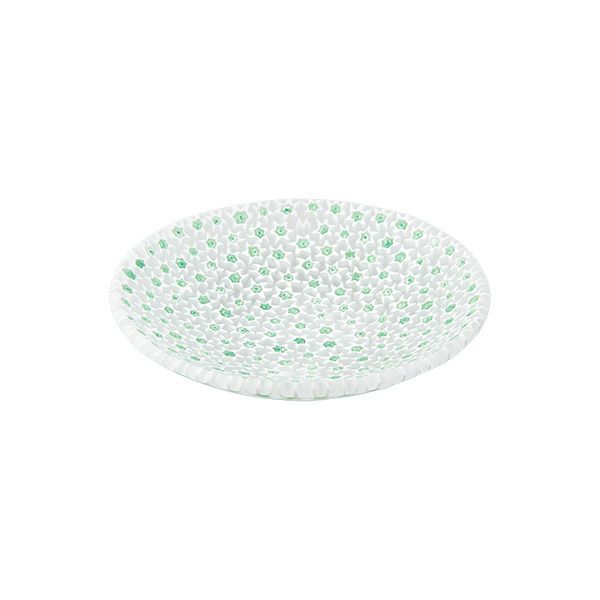 エルコーレモレッティ ミレフィオーリ プレート 8cm グリーン×ホワイト（68）