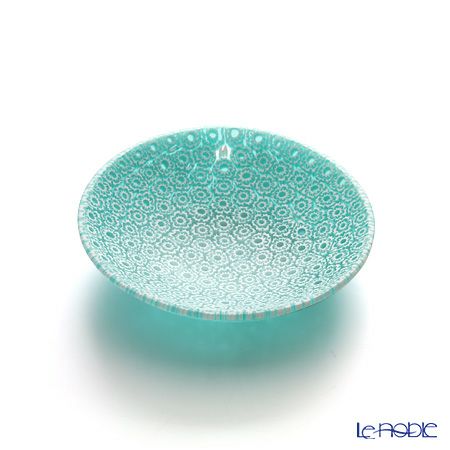 エルコーレモレッティ ミレフィオーリ プレート 8cm エメラルドグリーン（159）