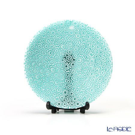 エルコーレモレッティ ミレフィオーリ プレート 8cm エメラルドグリーン（159）