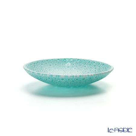 エルコーレモレッティ ミレフィオーリ プレート 8cm エメラルドグリーン（159）
