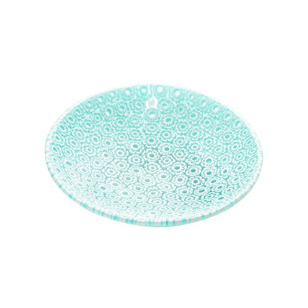 エルコーレモレッティ ミレフィオーリ プレート 8cm エメラルドグリーン（159）