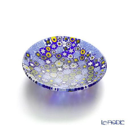 エルコーレモレッティ ミレフィオーリ プレート 8cm ブルー系（212）