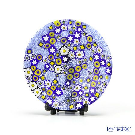 エルコーレモレッティ ミレフィオーリ プレート 8cm ブルー系（212）