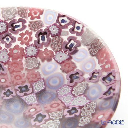 エルコーレモレッティ ミレフィオーリ プレート 8cm ピンク系（214）