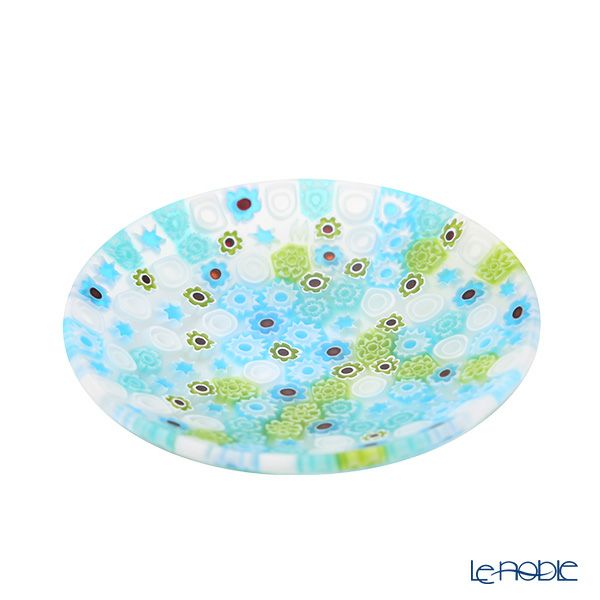 エルコーレモレッティ ミレフィオーリ プレート 8cm ライトブルーグリーン 411 小皿