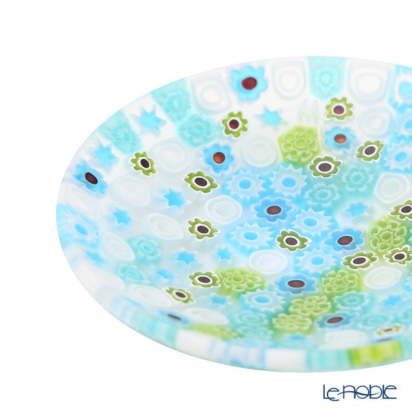 エルコーレモレッティ ミレフィオーリ プレート 8cm ライトブルーグリーン 411 小皿