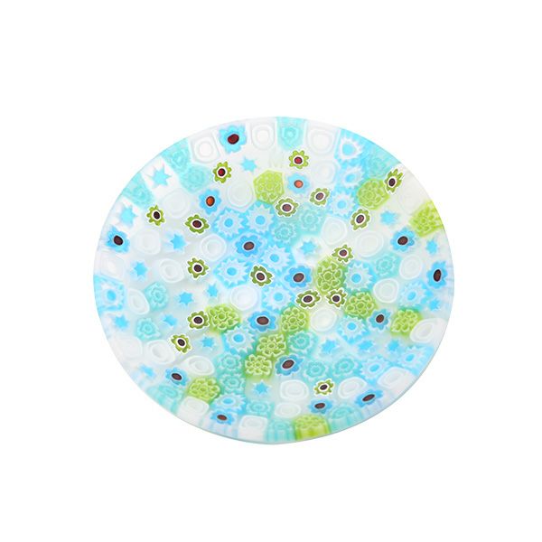 エルコーレモレッティ ミレフィオーリ プレート 8cm ライトブルーグリーン 411 小皿