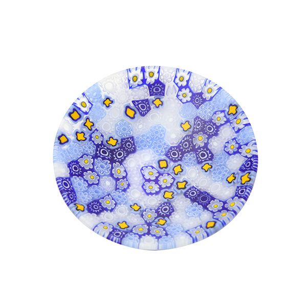 エルコーレモレッティ ミレフィオーリ プレート 8cm ホワイト×ブルー×イエロー 412 小皿