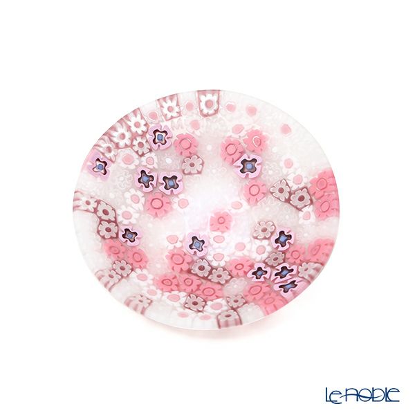 エルコーレモレッティ ミレフィオーリ プレート 8cm ピンク×ホワイト 430