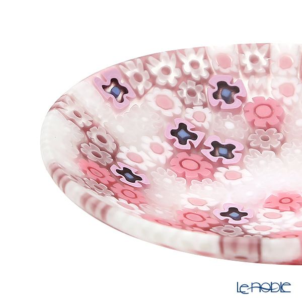 エルコーレモレッティ ミレフィオーリ プレート 8cm ピンク×ホワイト 430