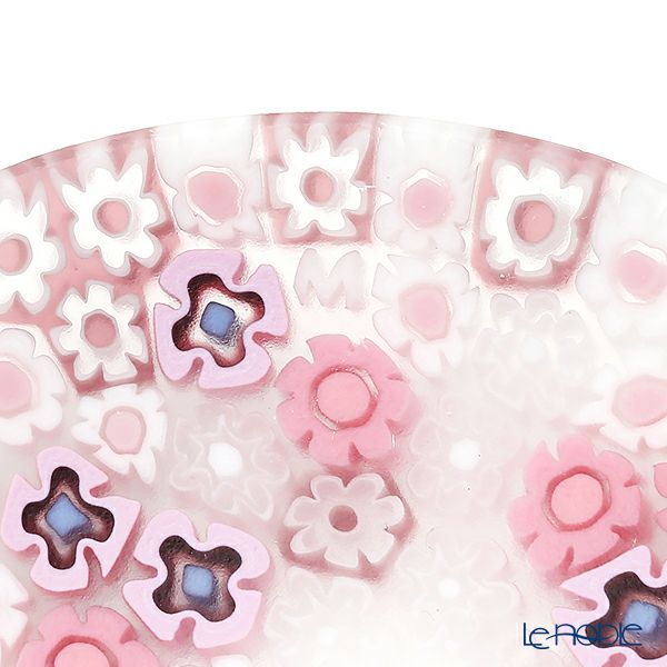 エルコーレモレッティ ミレフィオーリ プレート 8cm ピンク×ホワイト 430