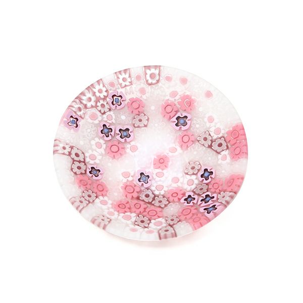 エルコーレモレッティ ミレフィオーリ プレート 8cm ピンク×ホワイト 430