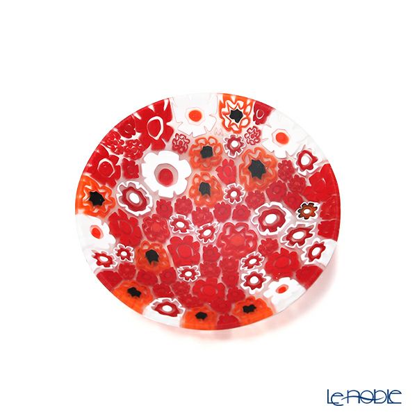 エルコーレモレッティ ミレフィオーリ プレート 8cm スプリング レッド系 SPRING R