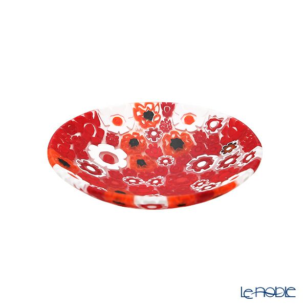 エルコーレモレッティ ミレフィオーリ プレート 8cm スプリング レッド系 SPRING R