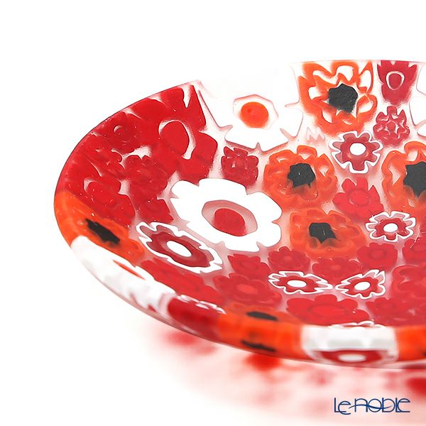 エルコーレモレッティ ミレフィオーリ プレート 8cm スプリング レッド系 SPRING R