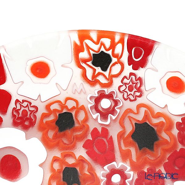 エルコーレモレッティ ミレフィオーリ プレート 8cm スプリング レッド系 SPRING R