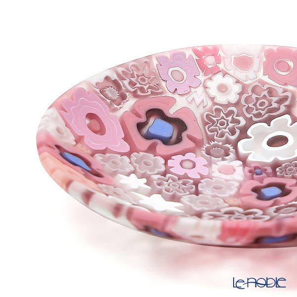 エルコーレモレッティ ミレフィオーリ プレート 8cm スプリング ピンク系 SPRING P