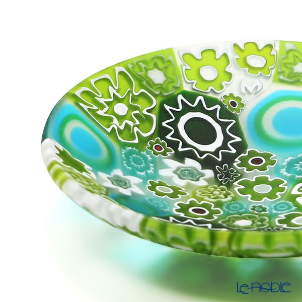 エルコーレモレッティ ミレフィオーリ プレート 8cm スプリング グリーン系 SPRING G
