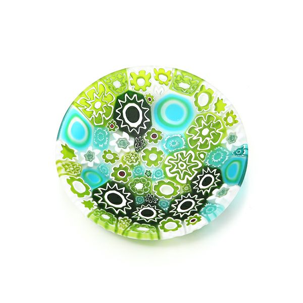 エルコーレモレッティ ミレフィオーリ プレート 8cm スプリング グリーン系 SPRING G