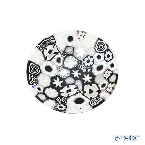 エルコーレモレッティ ミレフィオーリ プレート 8cm スプリング ブラック系 SPRING Bw