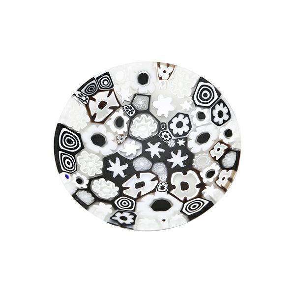 エルコーレモレッティ ミレフィオーリ プレート 8cm スプリング ブラック系 SPRING Bw